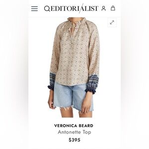 Veronica Beard Antoinette blouse size 8, new without tags
